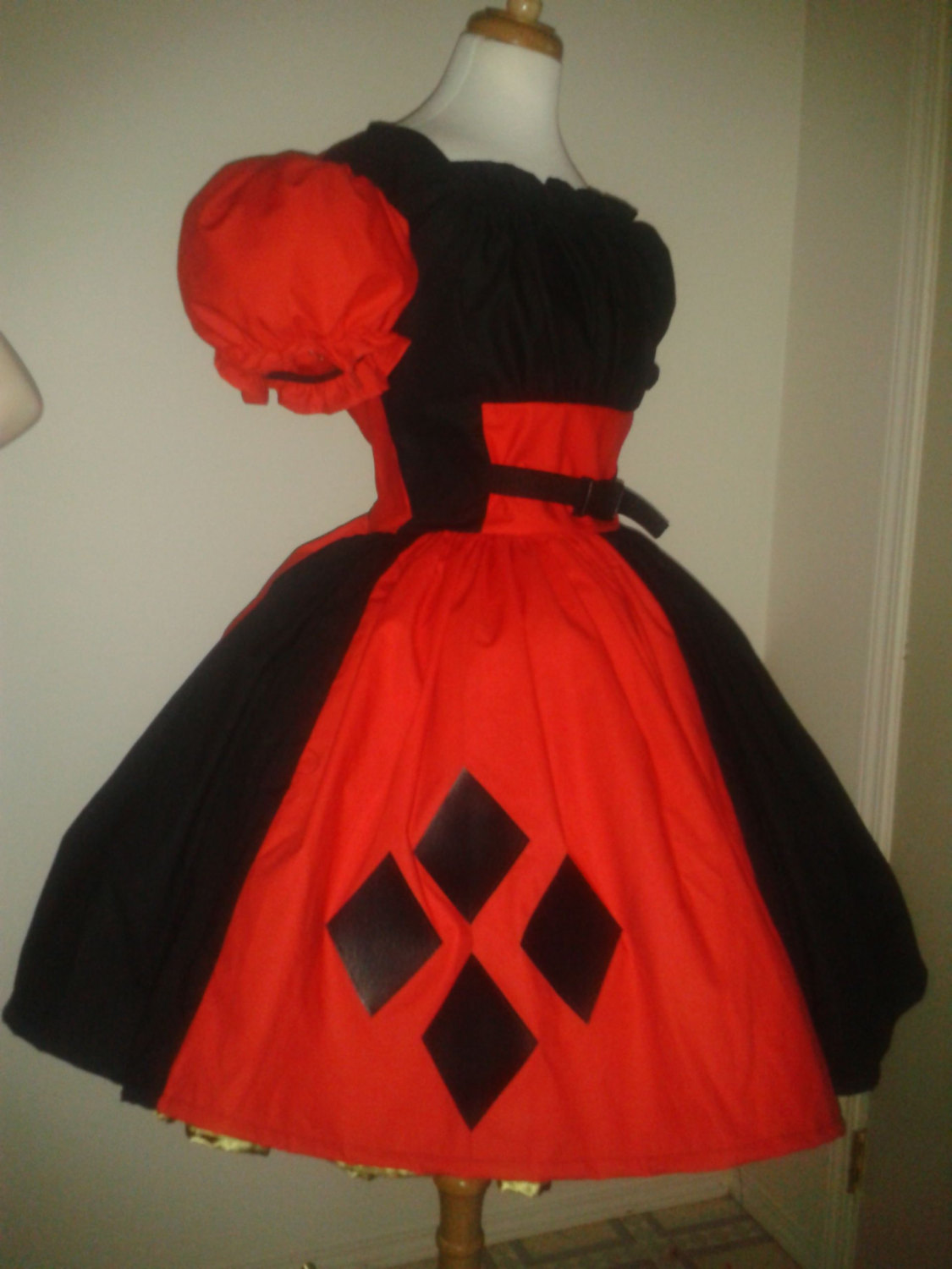 Harley Quinn Harlequin Halloween Costume Cute Dress Red And Black